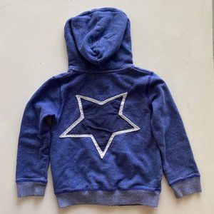 Mini Boden Blue Zip Hoodie Sweatshirt size 5-6